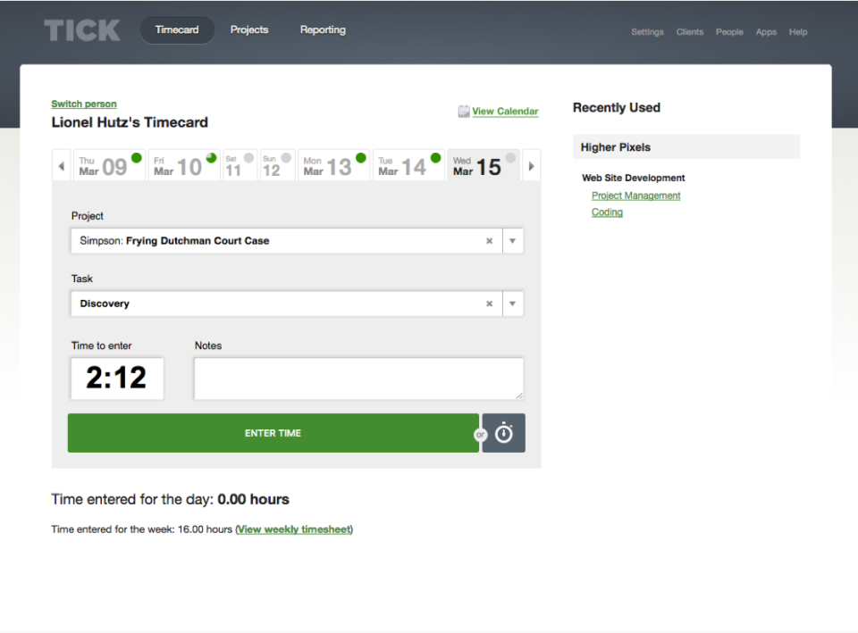 Time Tracking Apps for Designers - Tick